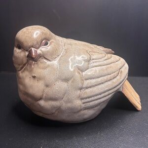Pottery bird sculpture- shades of browns/neutrals -see photos for measurements